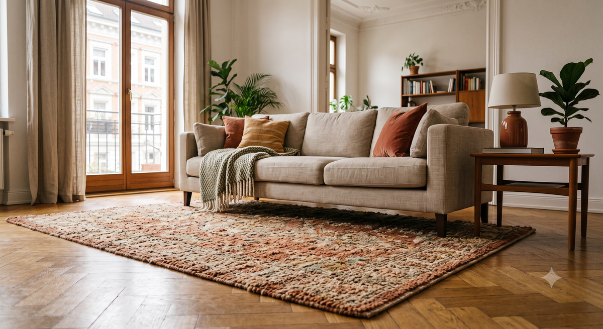 Soll der Teppich kleiner oder größer als das Sofa sein?