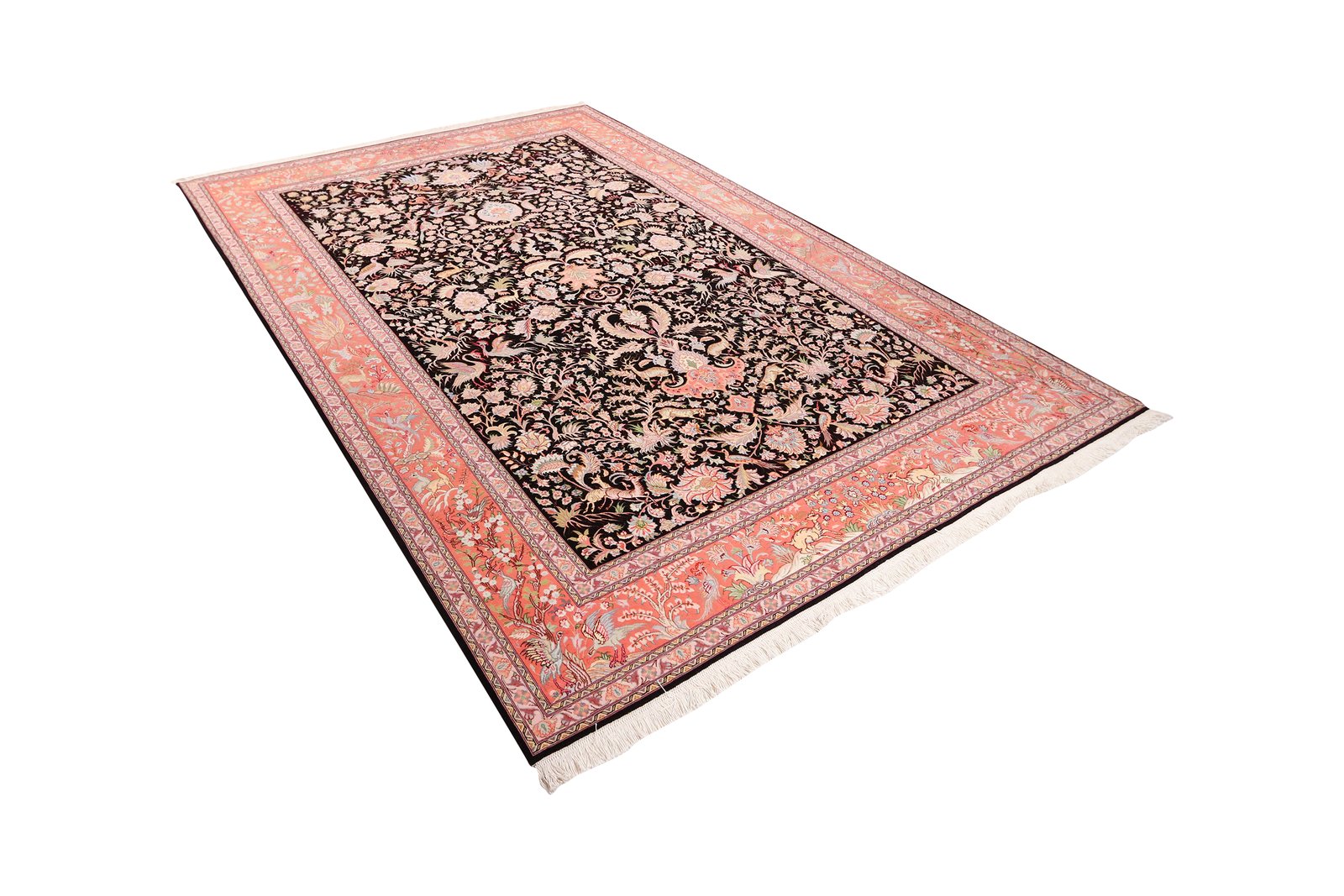 Tabriz 50 Raj — Hand-knotted, 199x295 cm, Black, 100% Virgin Wool | View 5