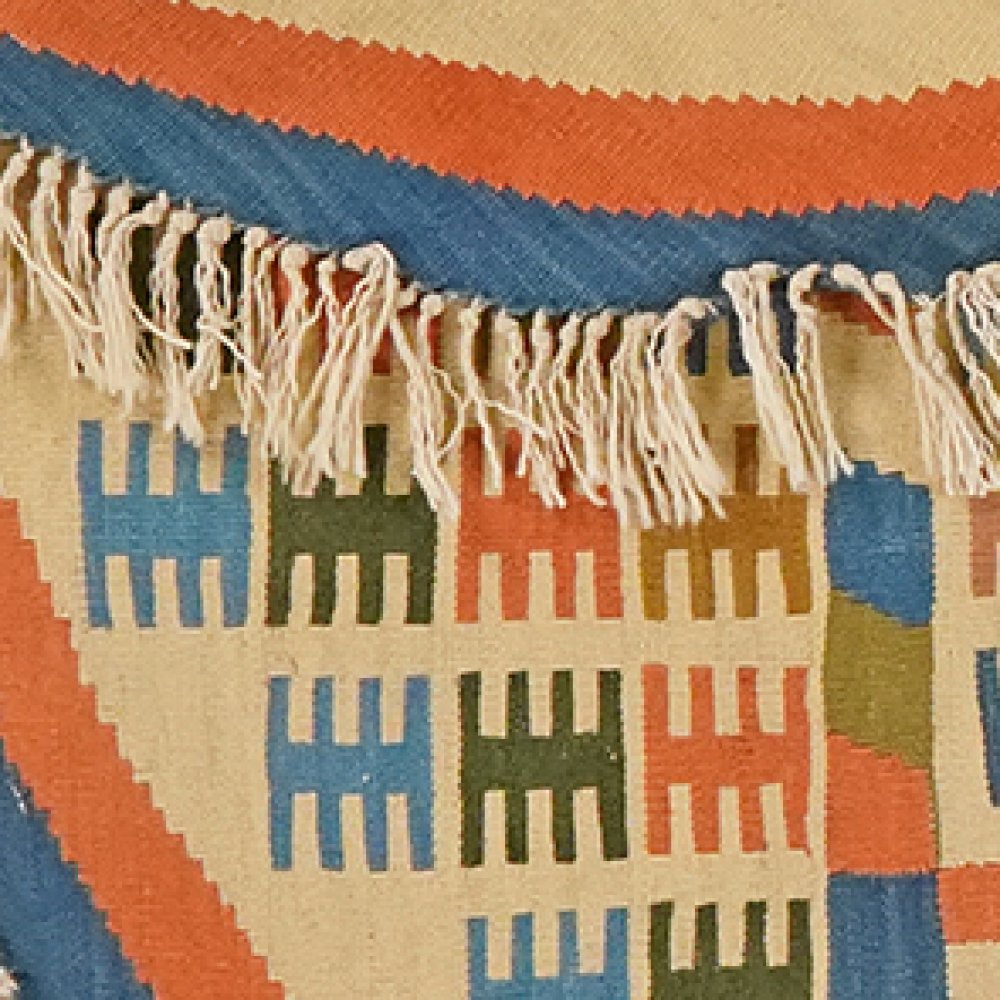 Kelim — Handmade, 110x120 cm, Beige, 100% Virgin Wool | View 6