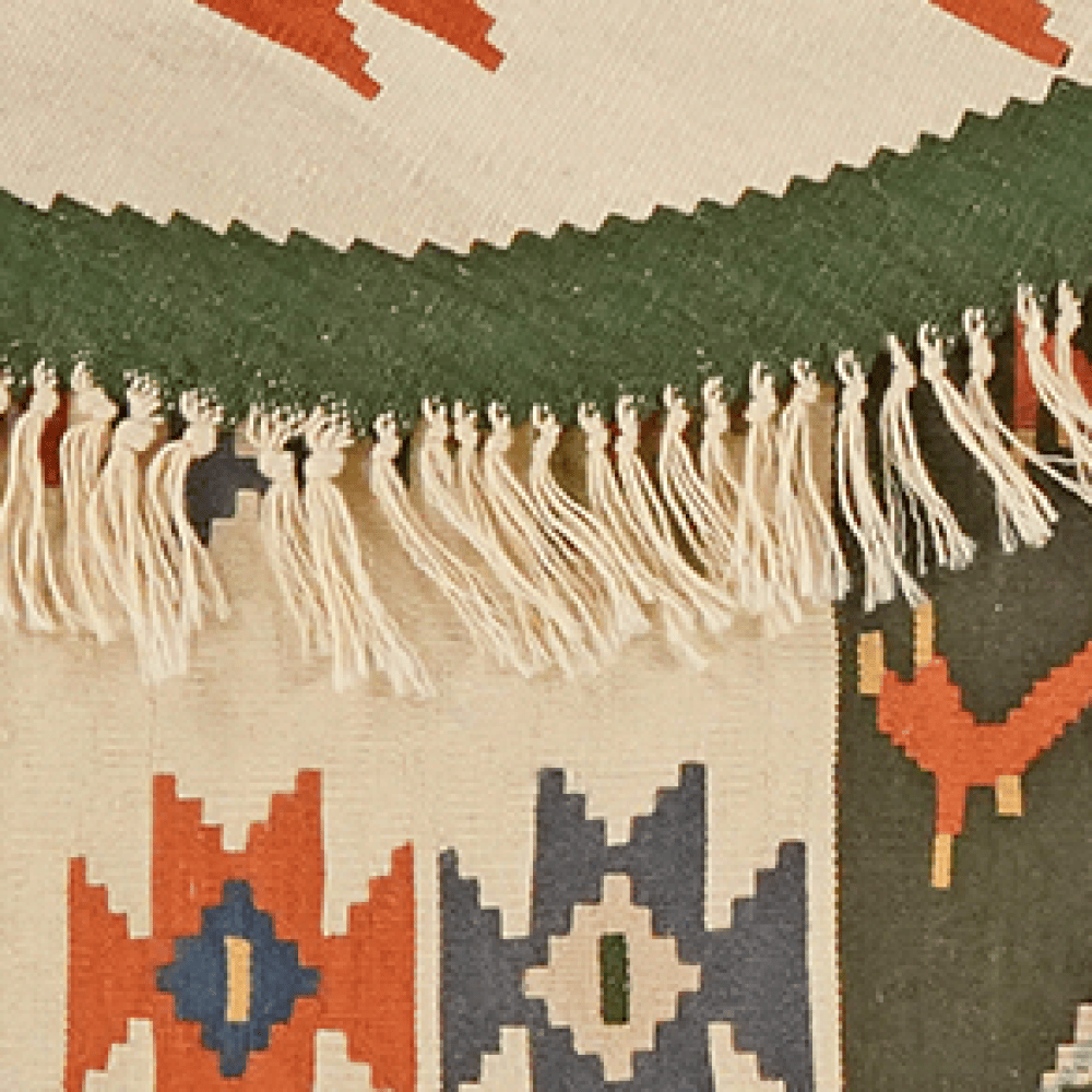 Kelim — Handmade, 110x120 cm, Beige, 100% Virgin Wool | View 6