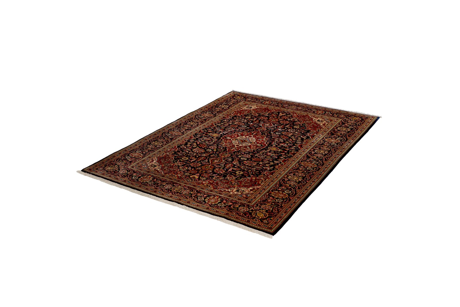Kashan — Hand-knotted, 145x195 cm, Blue, 95% Schurwolle, 5% Seide | View 5