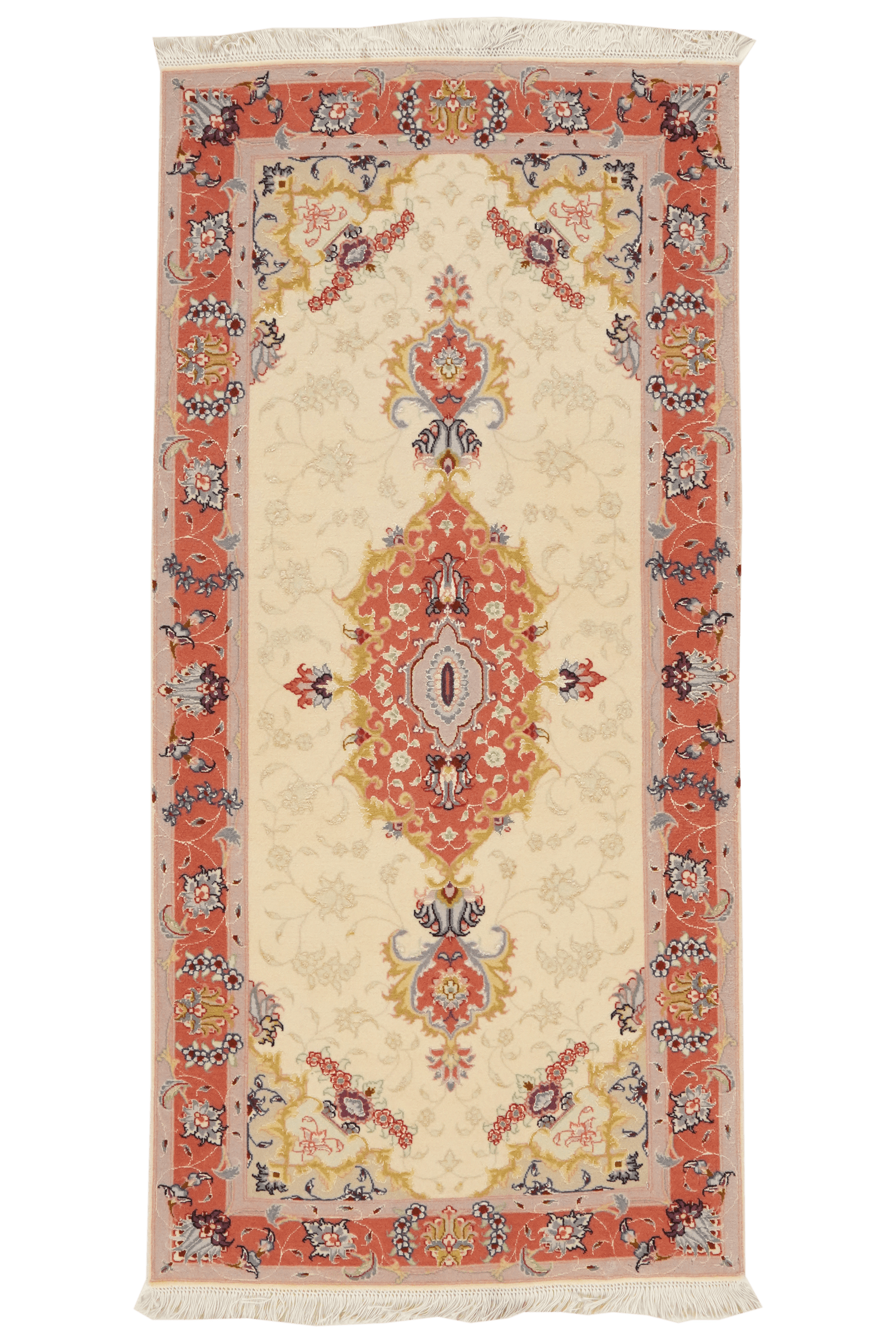 Tabriz 50 Raj — Hand-knotted, 76x158 cm, Beige, 100% Virgin Wool | Main view