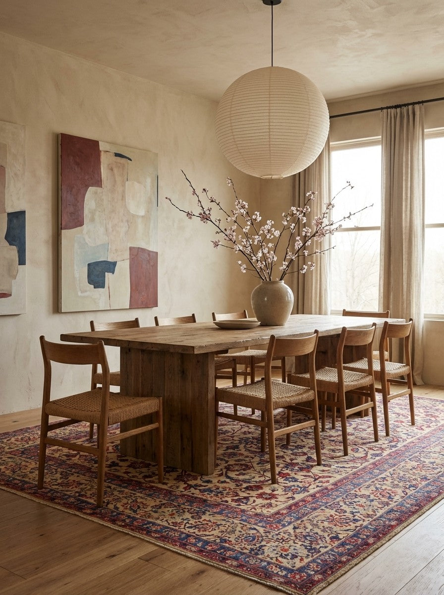 Yazd — Hand-knotted, 292x398 cm, Beige, 100% Virgin Wool | Detail view