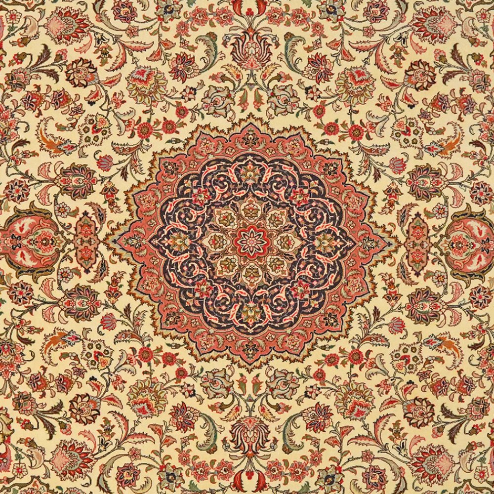 Tabriz 50 Raj — Hand-knotted, 201x300 cm, Beige, 100% Virgin Wool | View 4