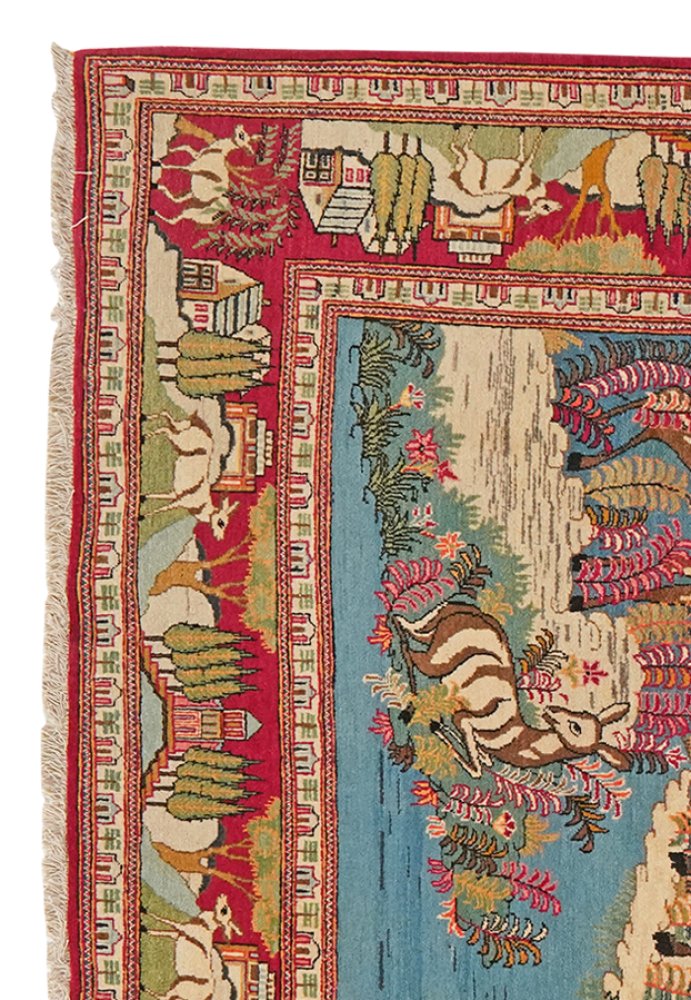 Kashan — Hand-knotted, 135x210 cm, Blue, 100% Virgin Wool | View 3