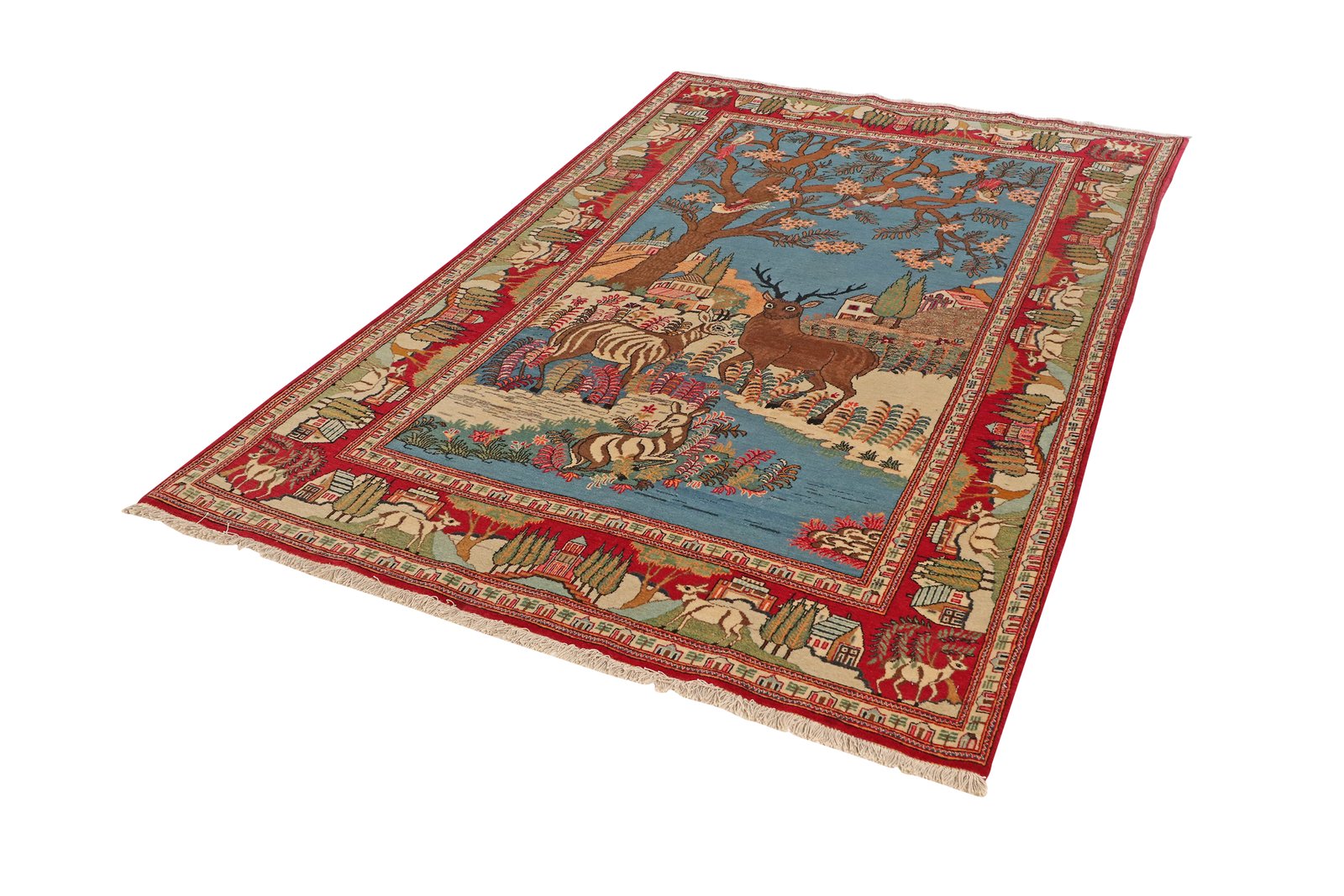 Kashan — Hand-knotted, 135x210 cm, Blue, 100% Virgin Wool | View 5