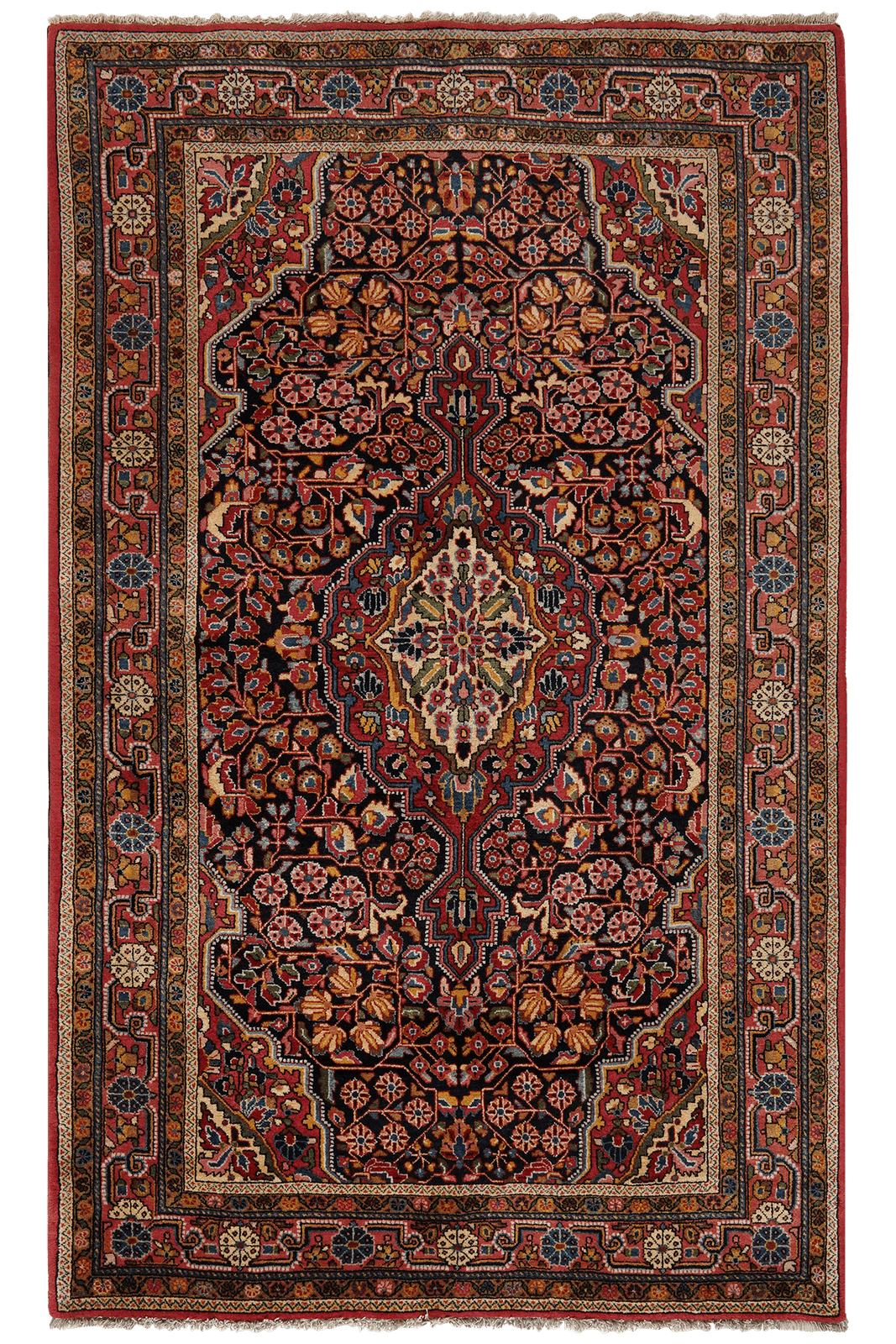 Djozan — Hand-knotted, 130x214 cm, Blue, 100% Virgin Wool | Main view