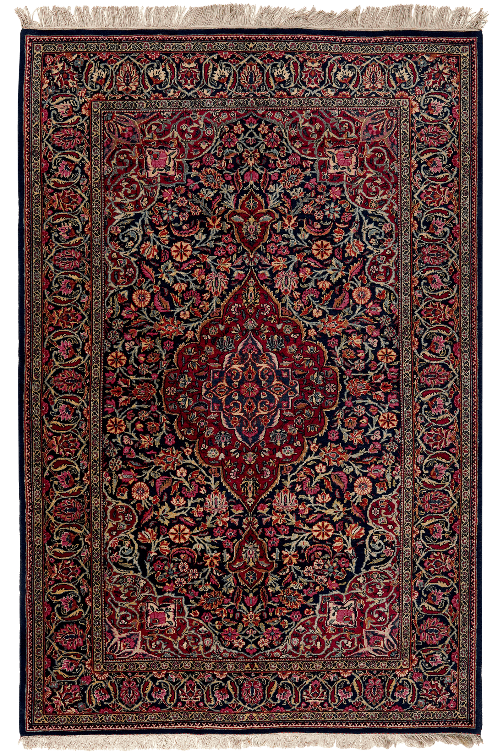 Kashan — Hand-knotted, 130x204 cm, Blue, 100% Virgin Wool | Main view