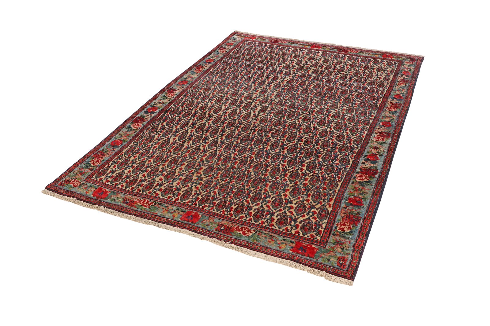 Senneh — Hand-knotted, 136x196 cm, Beige, 100% Virgin Wool | View 5