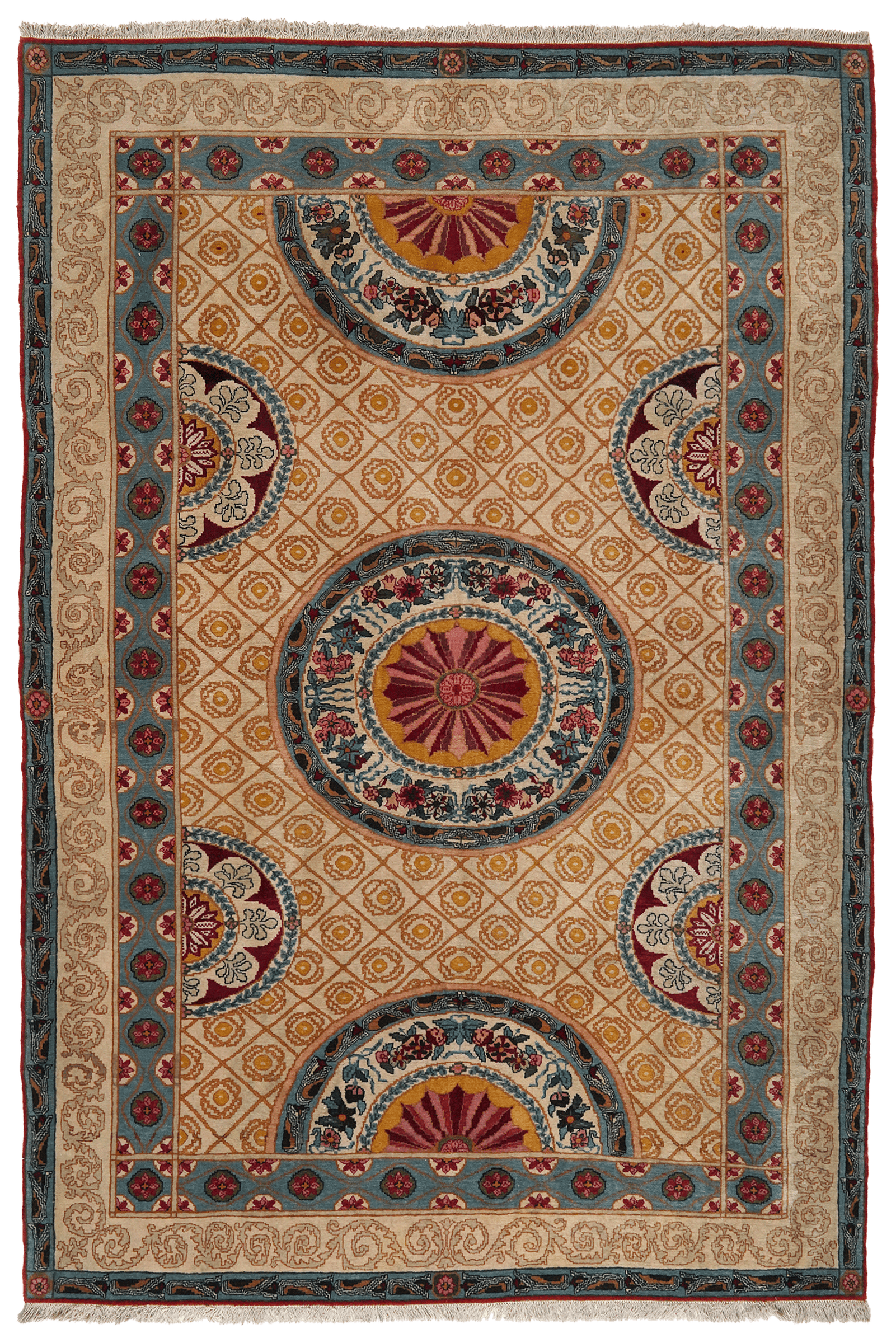Ghoum — Hand-knotted, 140x210 cm, Beige, 100% Virgin Wool | Main view