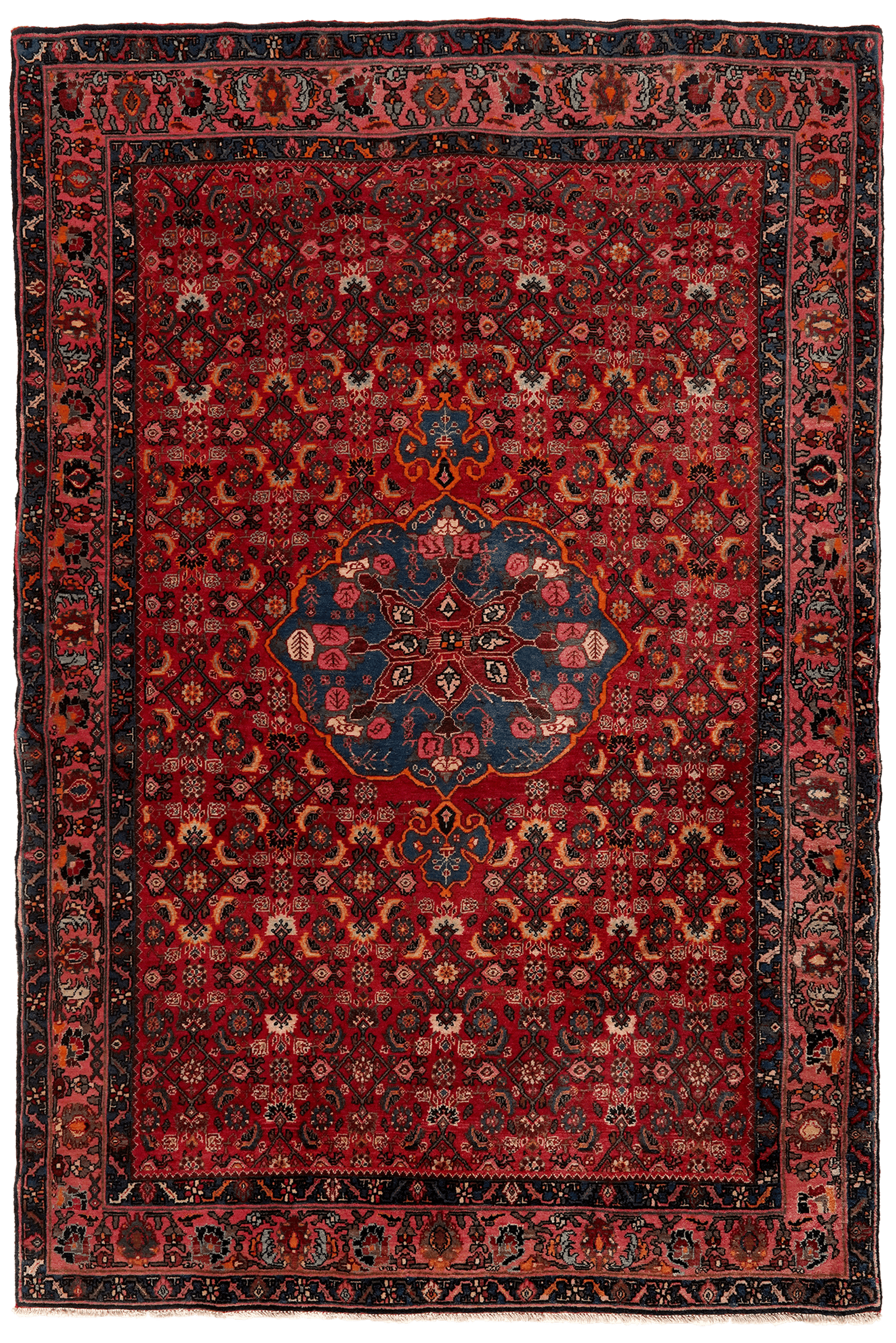Bidjar — Hand-knotted, 134x203 cm, Red, 100% Virgin Wool | Main view