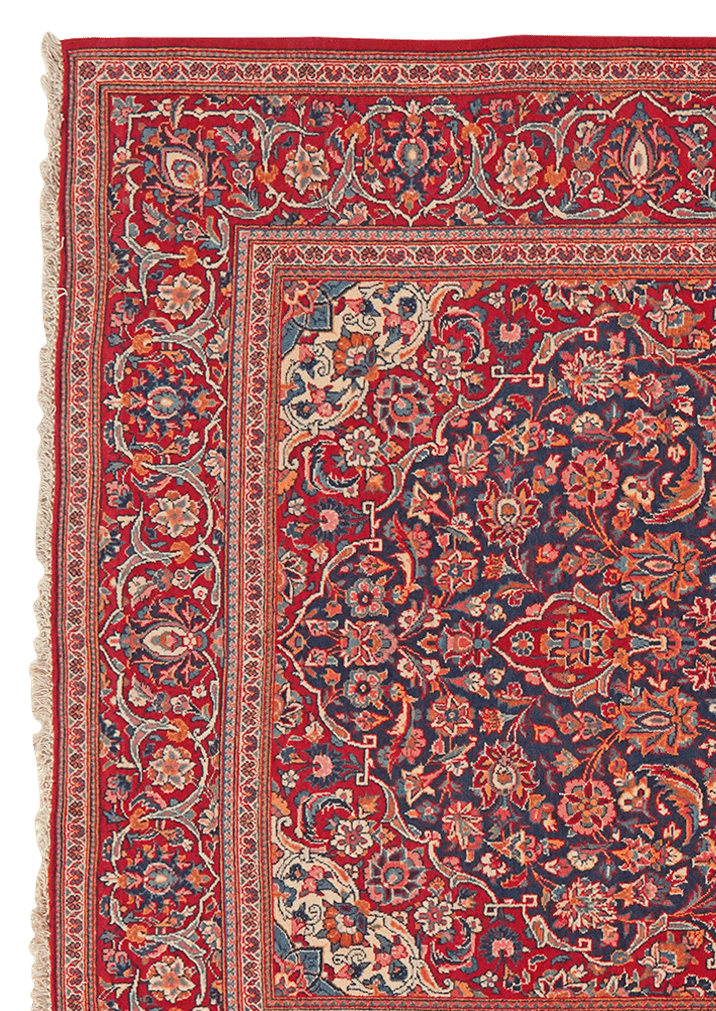 Kashan — Hand-knotted, 137x212 cm, Blue, 100% Virgin Wool | View 3