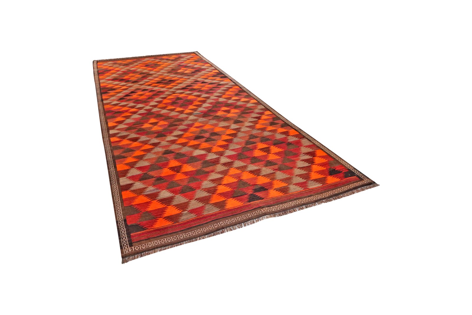 Kelim Kordi — Handmade, 208x378 cm, Orange, 100% Virgin Wool | View 5