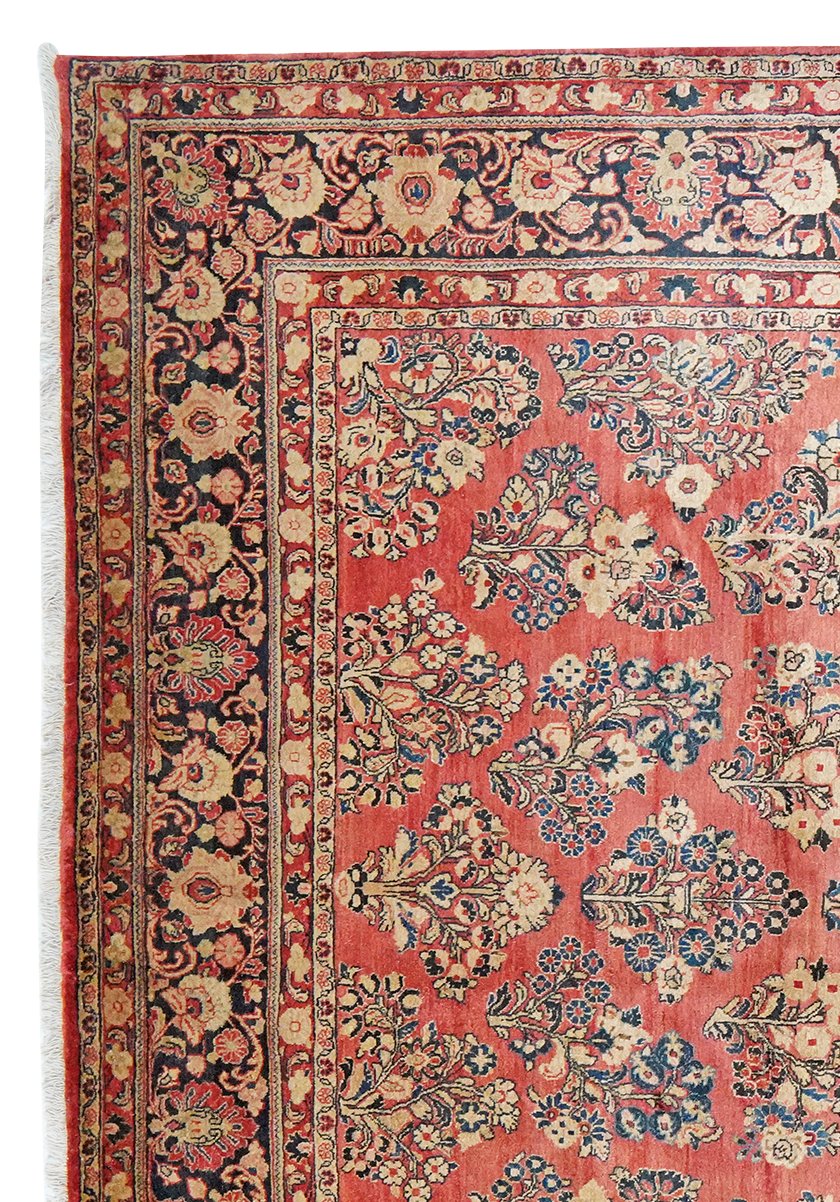 Sarough — Hand-knotted, 284x360 cm, Red, 100% Virgin Wool | View 3