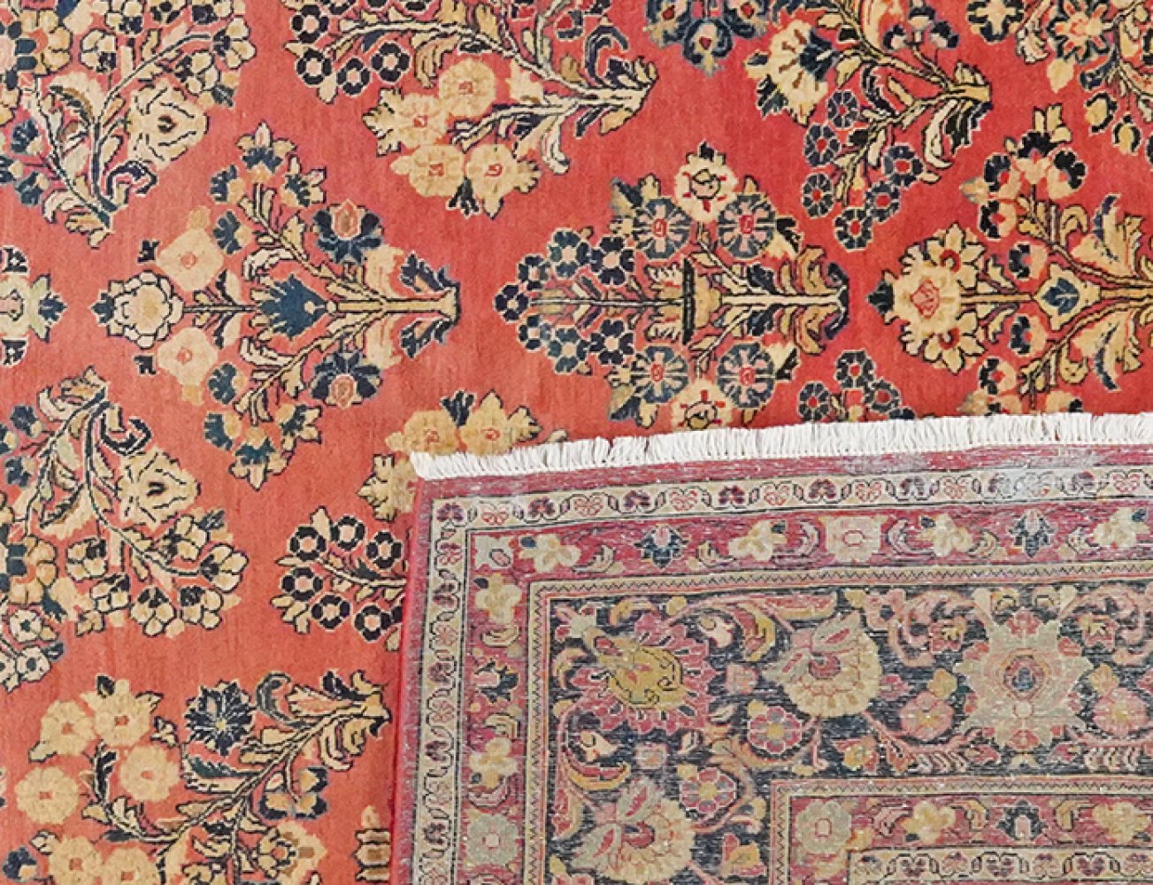 Sarough — Hand-knotted, 284x360 cm, Red, 100% Virgin Wool | View 6