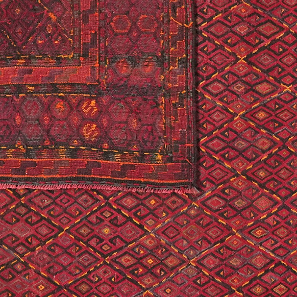 Kelim Kordi — Handmade, 204x400 cm, Red, 100% Virgin Wool | View 6