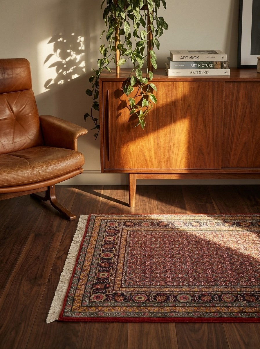 Tabriz Old — Hand-knotted, 100x150 cm, Red, 100% Virgin Wool | Back view