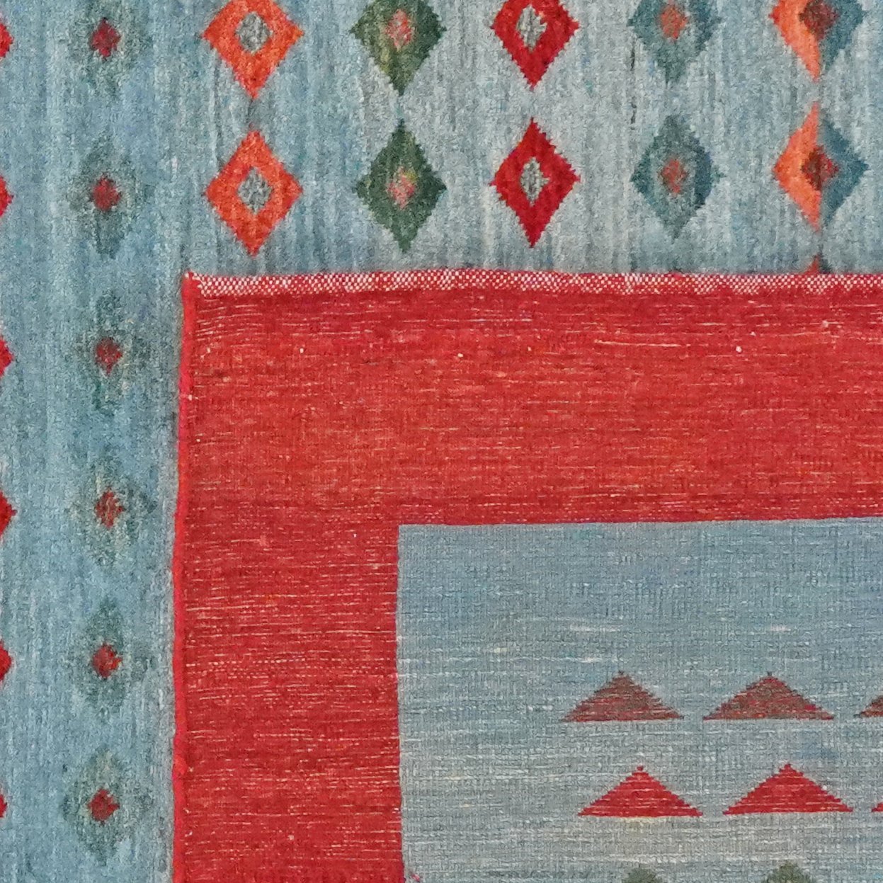Rizbaf — Hand-knotted, 151x188 cm, Blue, 100% Virgin Wool | View 6