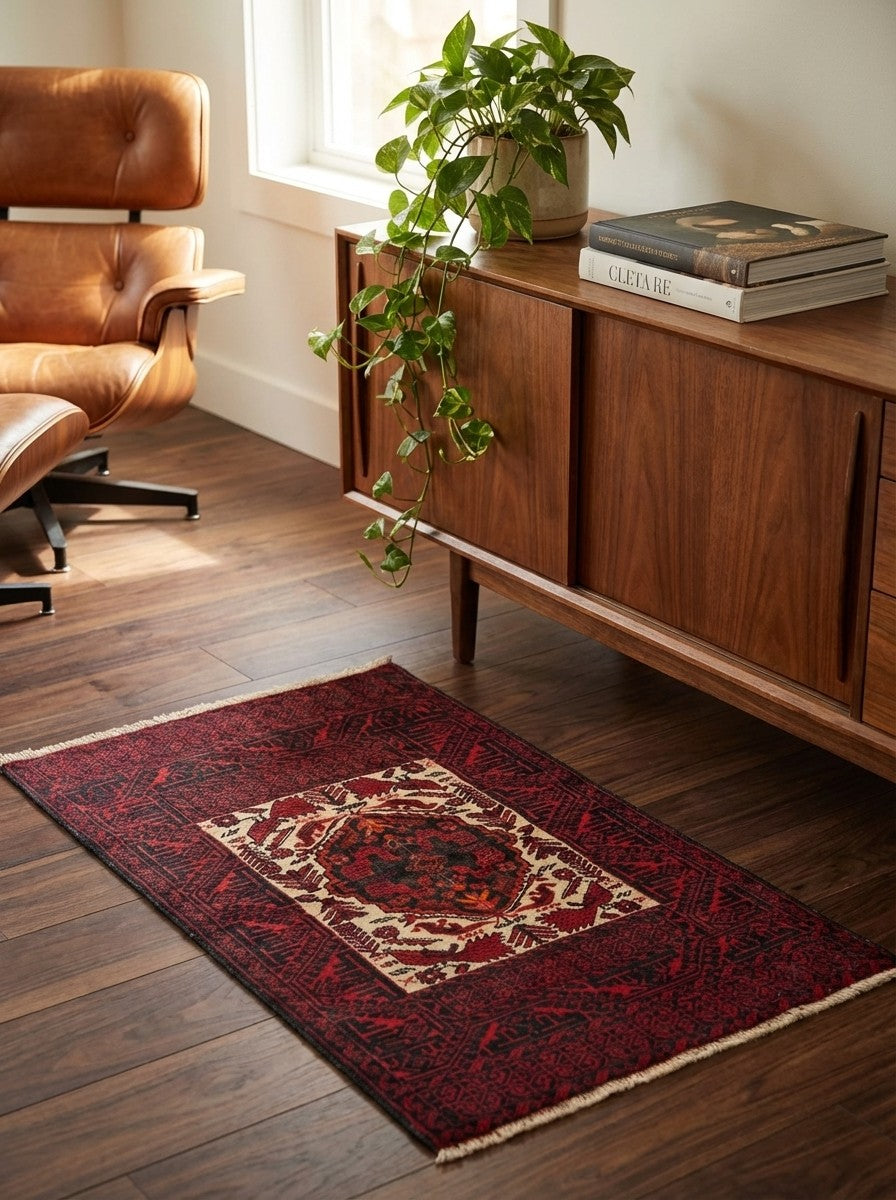 Heritage — Hand-knotted, 86x148 cm, Beige, 100% Virgin Wool | Back view