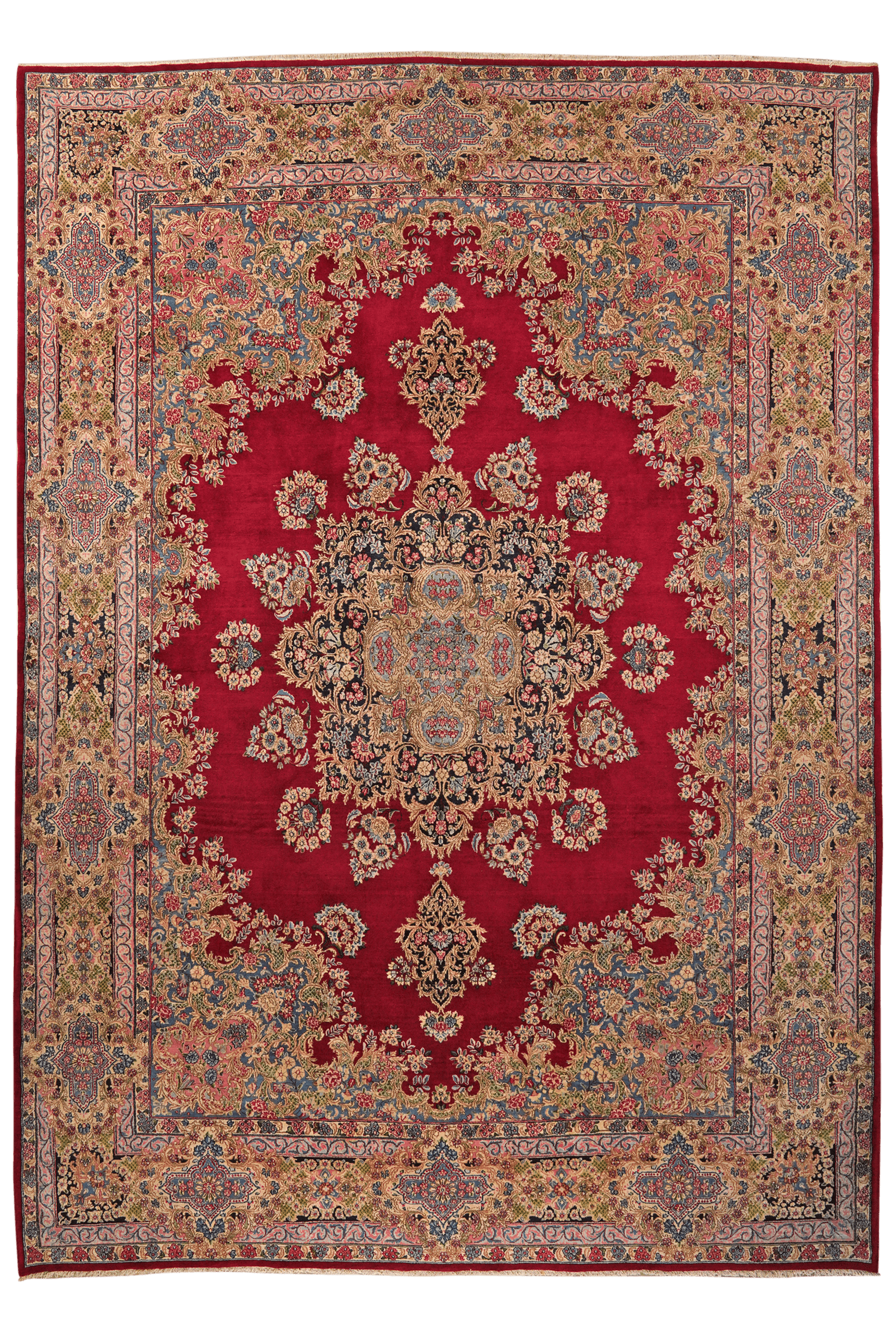 Ravar — Hand-knotted, 294x418 cm, Red, 100% Virgin Wool | Main view