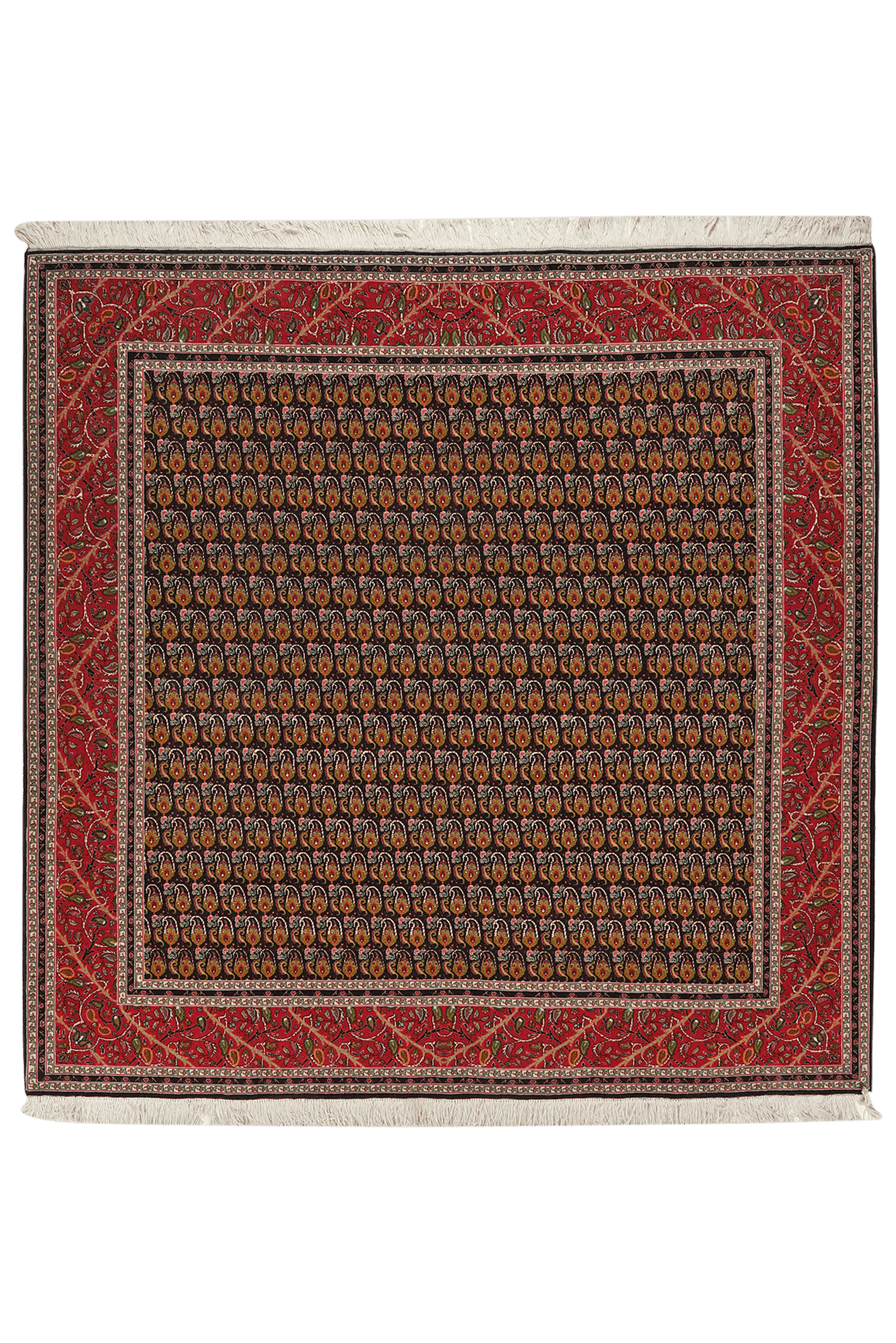 Tabriz 50 Raj — Hand-knotted, 200x202 cm, Blue, 80% Schurwolle, 20% Seide | Main view