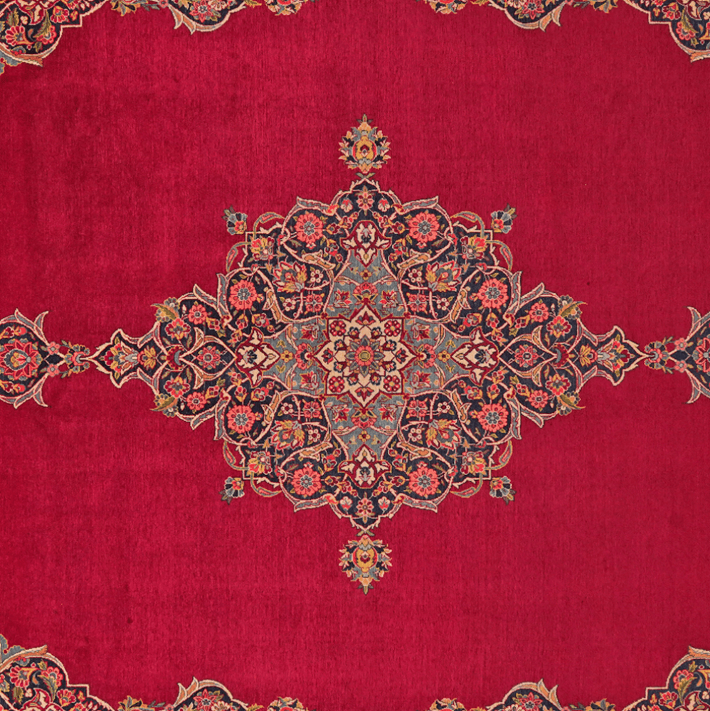 Kashan — Hand-knotted, 271x382 cm, Red, 100% Virgin Wool | View 4