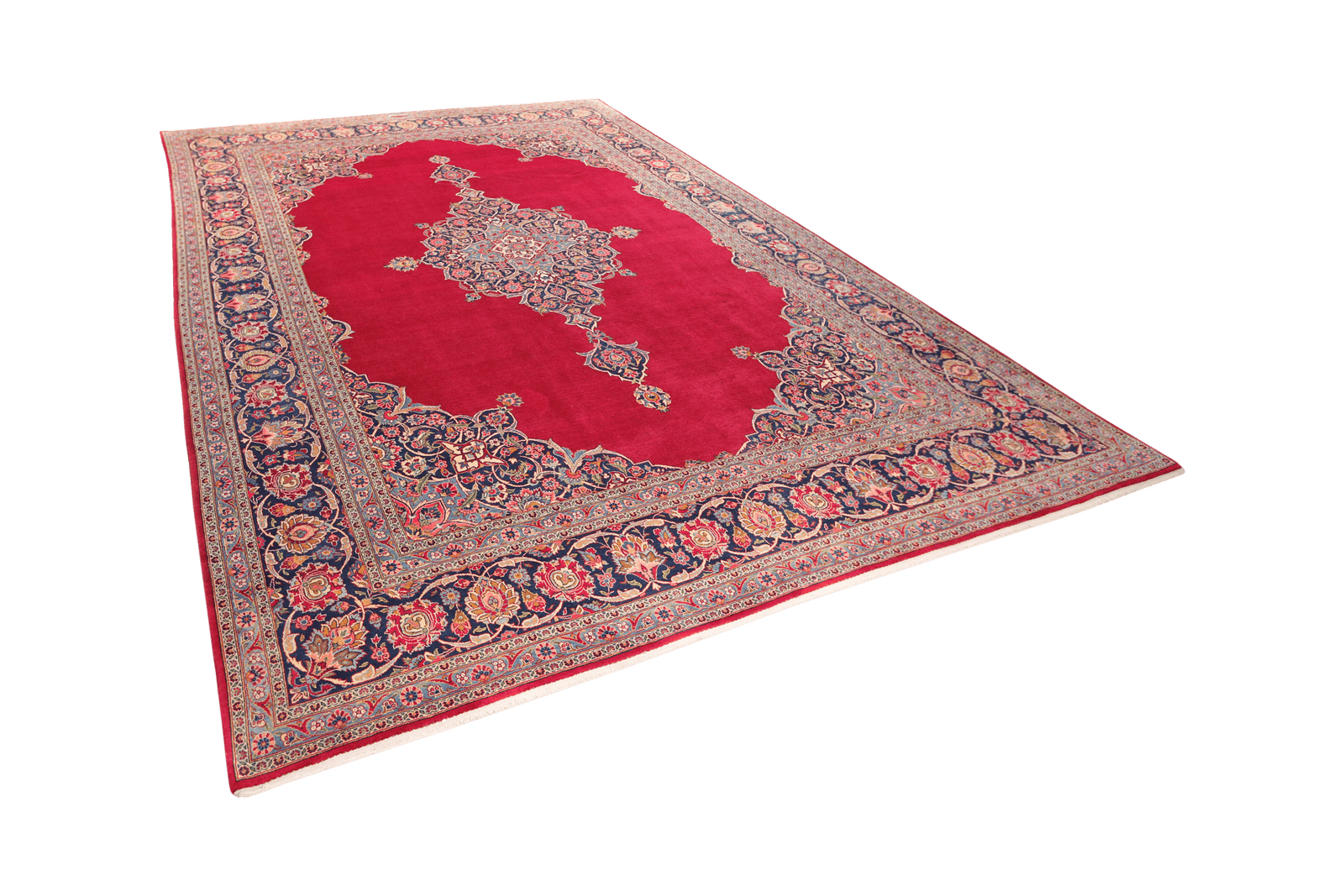 Kashan — Hand-knotted, 271x382 cm, Red, 100% Virgin Wool | View 5