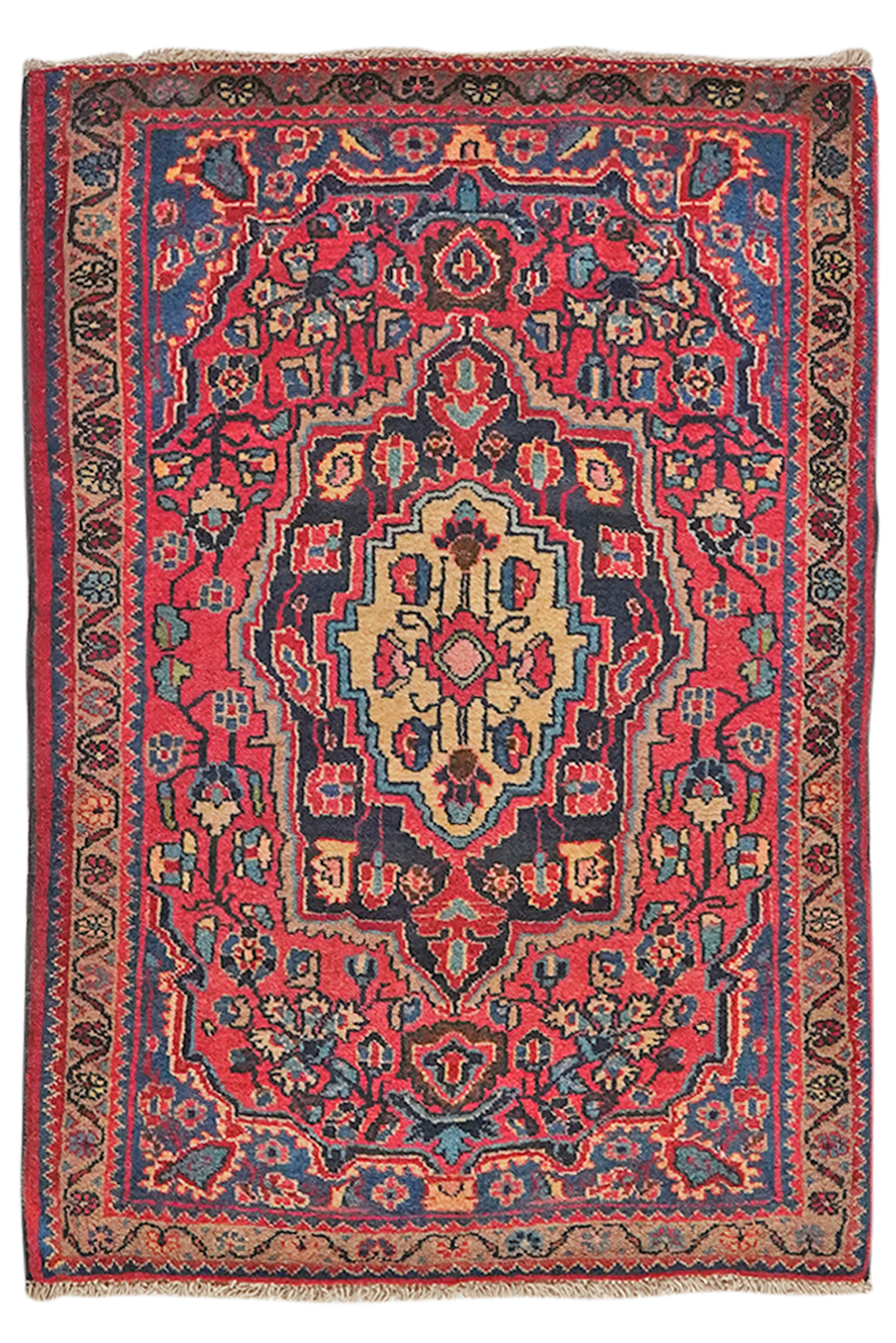 Djozan — Hand-knotted, 64x90 cm, Red, 100% Virgin Wool | Main view