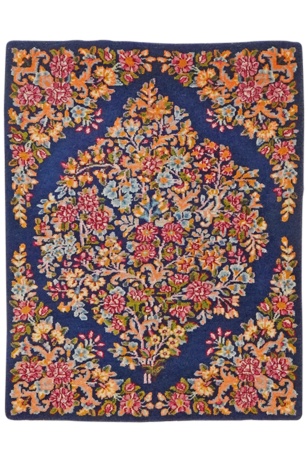 Yazd — Hand-knotted, 52x66 cm, Blue, 100% Virgin Wool | Main view