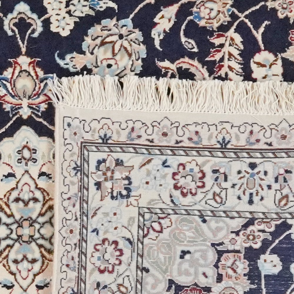 Nain 6La — Hand-knotted, 80x203 cm, Blue, 100% Virgin Wool | View 6