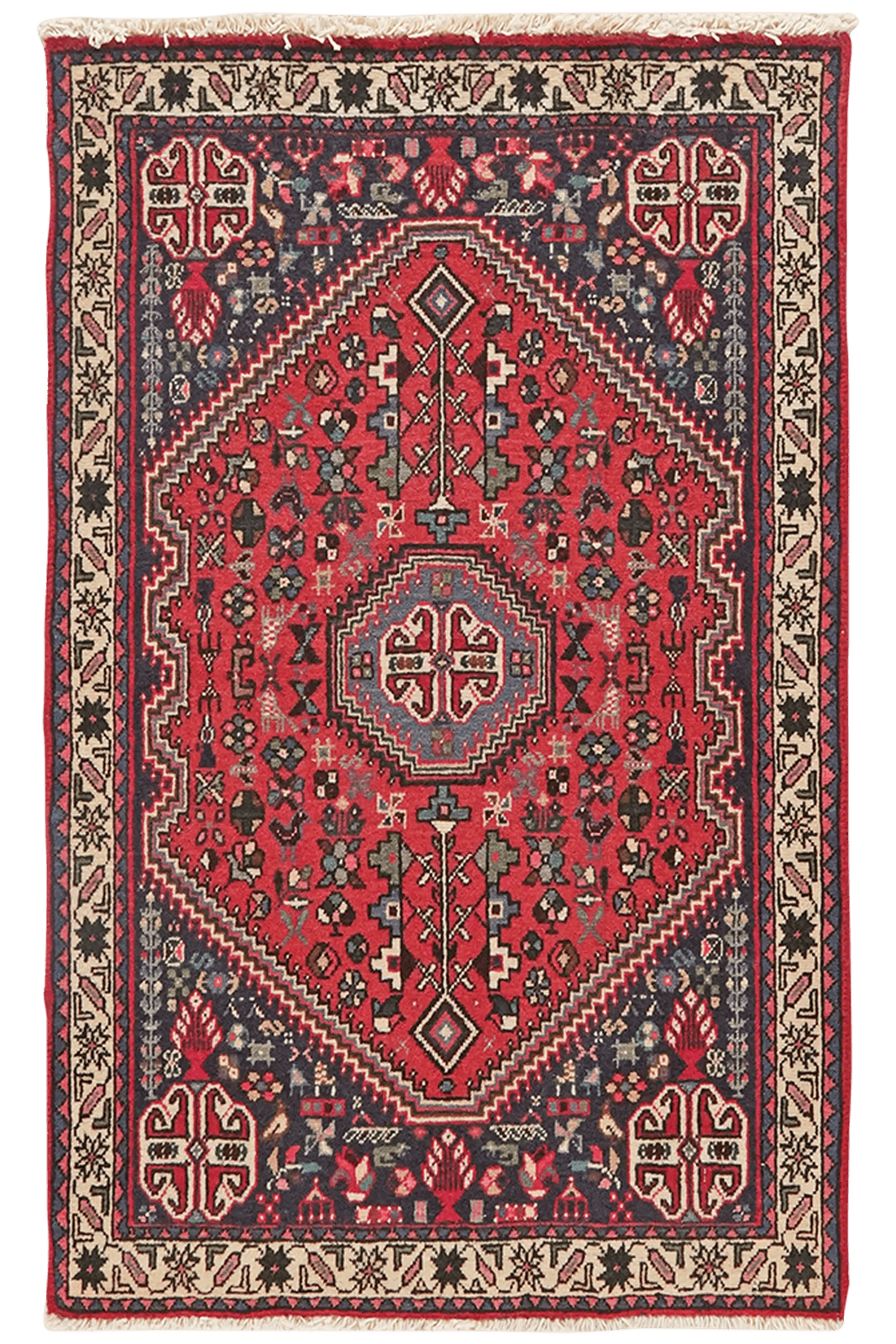 Abadeh — Hand-knotted, 65x102 cm, Red, 100% Virgin Wool | Main view