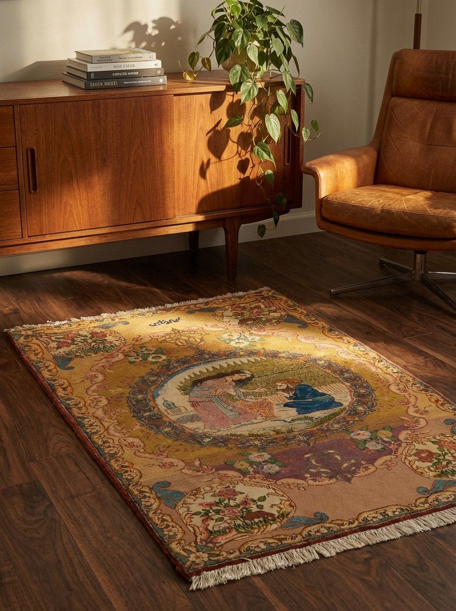Tabriz Antique — Handgefertigt, 120x82 cm, Beige, 100% Virgin Wool | Back view
