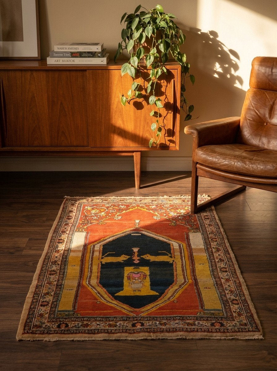 Tabriz Antique — Handgefertigt, 135x80 cm, Beige, 100% Virgin Wool | Back view