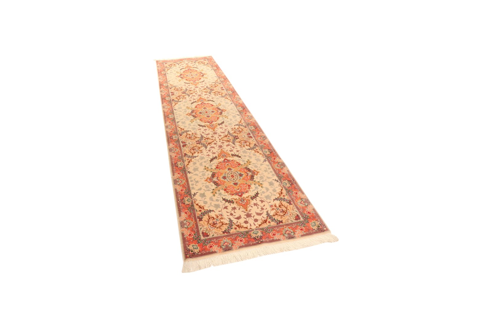 Tabriz 50 Raj — Hand-knotted, 86x294 cm, Beige, 100% Virgin Wool | View 5