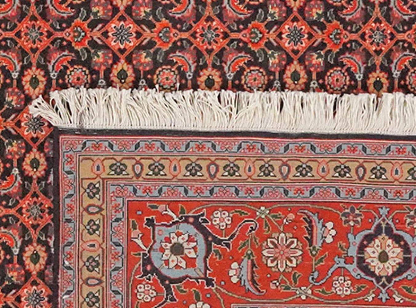 Tabriz 50 Raj — Hand-knotted, 203x204 cm, Blue, 100% Virgin Wool | View 6