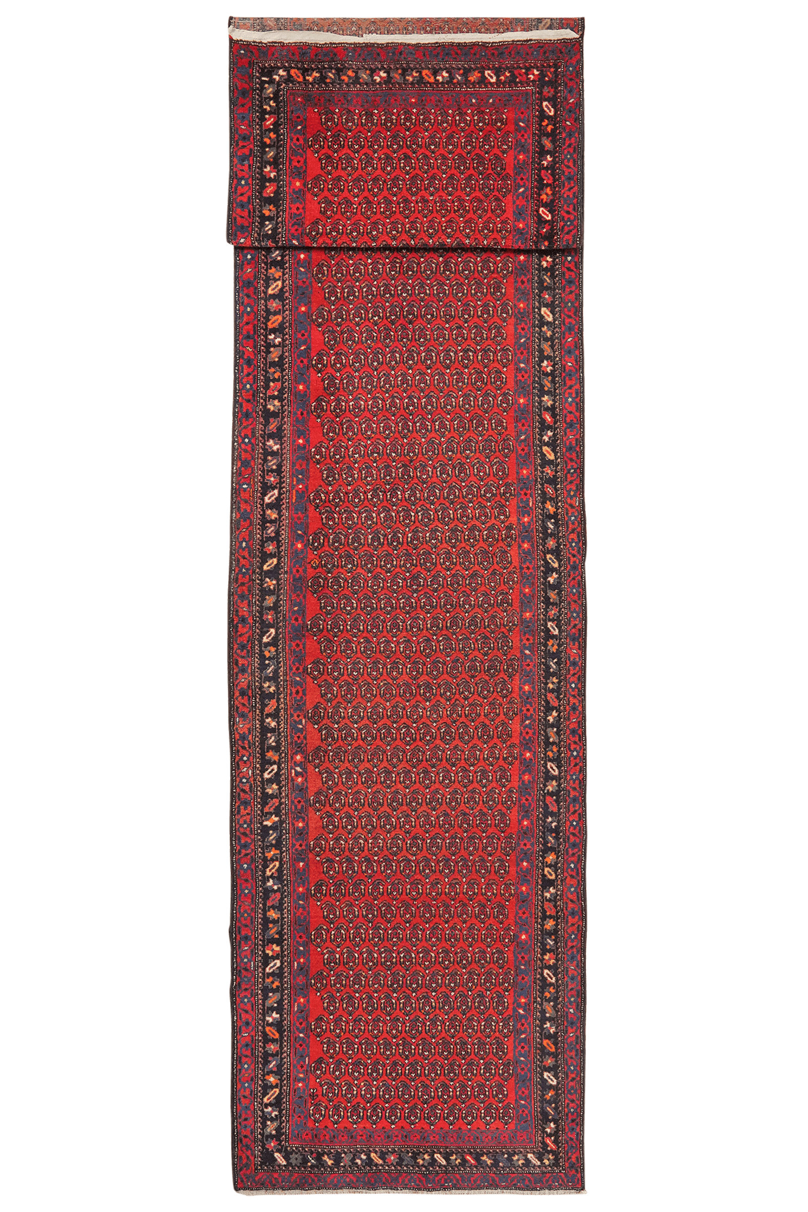Malayer — Hand-knotted, 110x505 cm, Red, 100% Virgin Wool | Main view