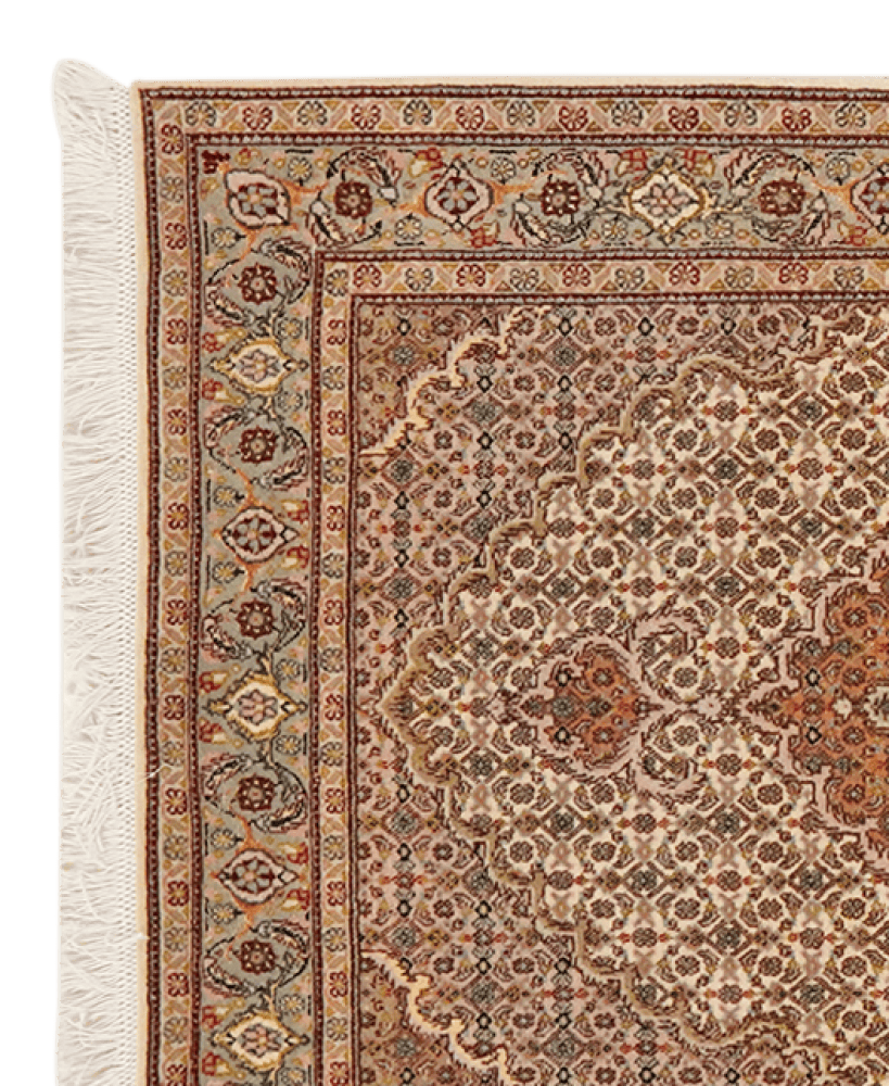 Tabriz 50 Raj — Hand-knotted, 79x202 cm, Brown, 100% Virgin Wool | View 3