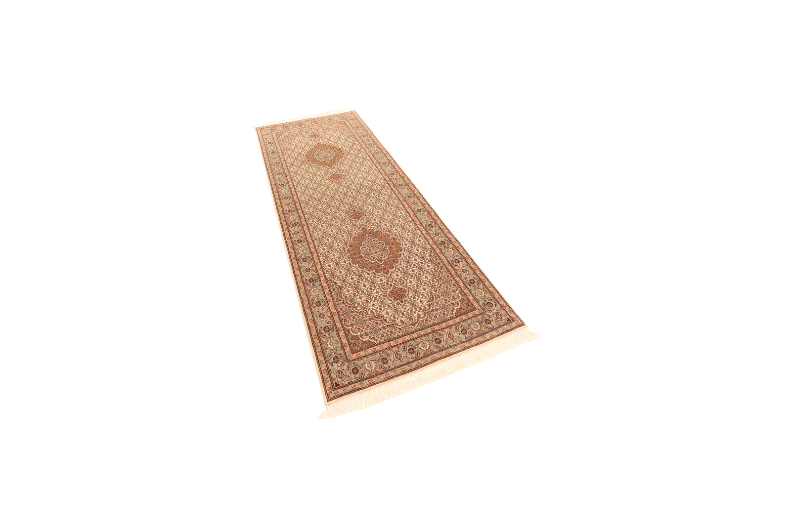 Tabriz 50 Raj — Hand-knotted, 79x202 cm, Brown, 100% Virgin Wool | View 5