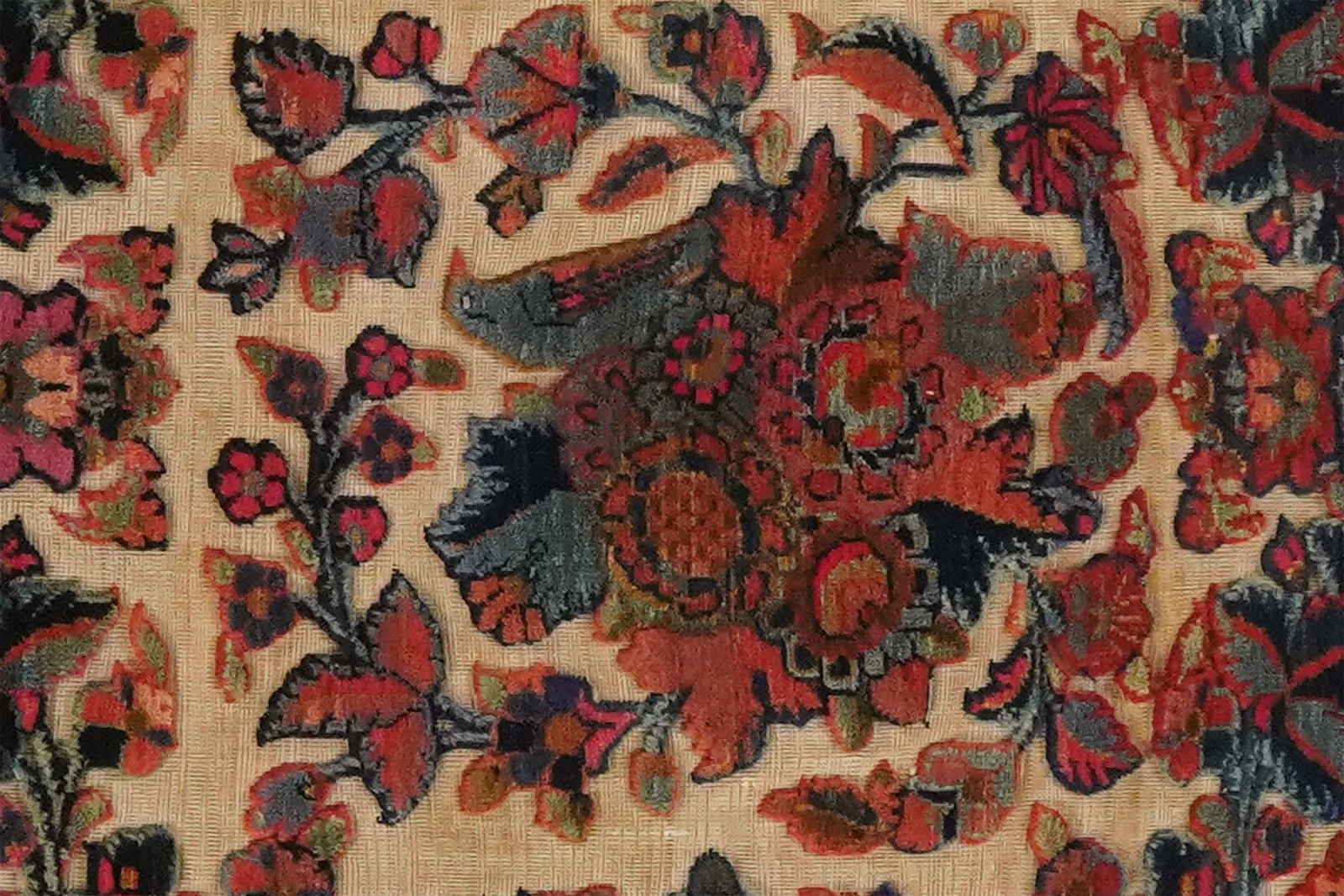 Kashan — Hand-knotted, 54x54 cm, Beige, 100% Virgin Wool | View 4