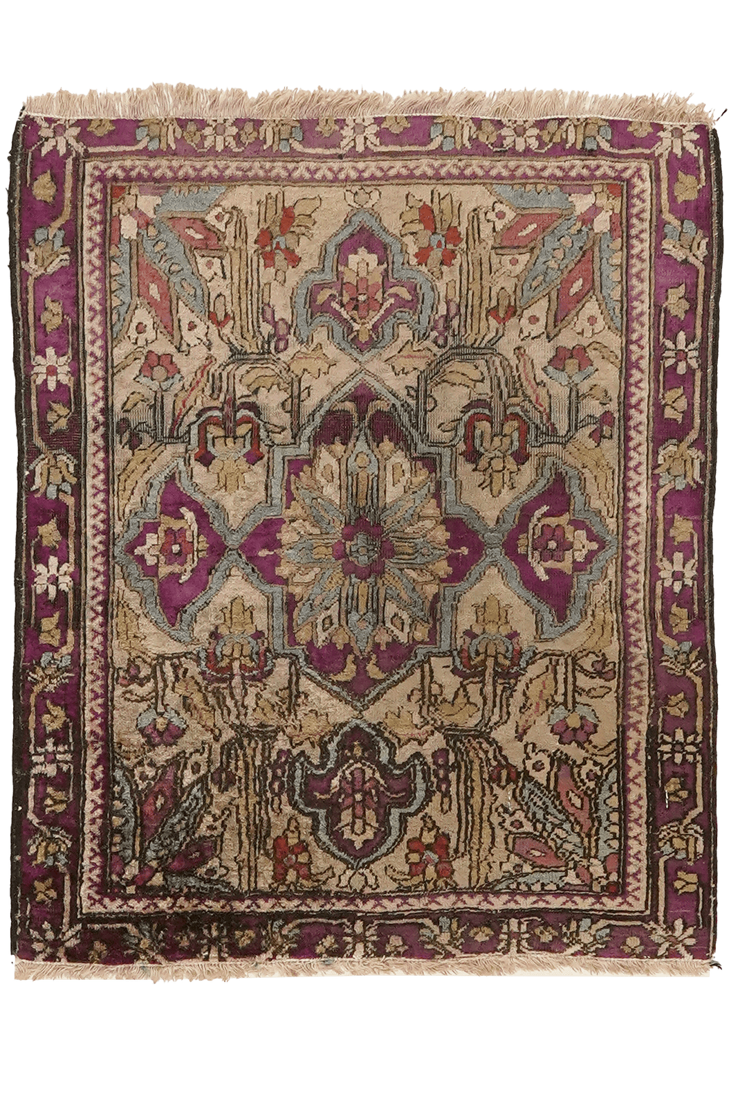 Hereke-Seide — Hand-knotted, 41x51 cm, Beige, 100% Silk | Main view