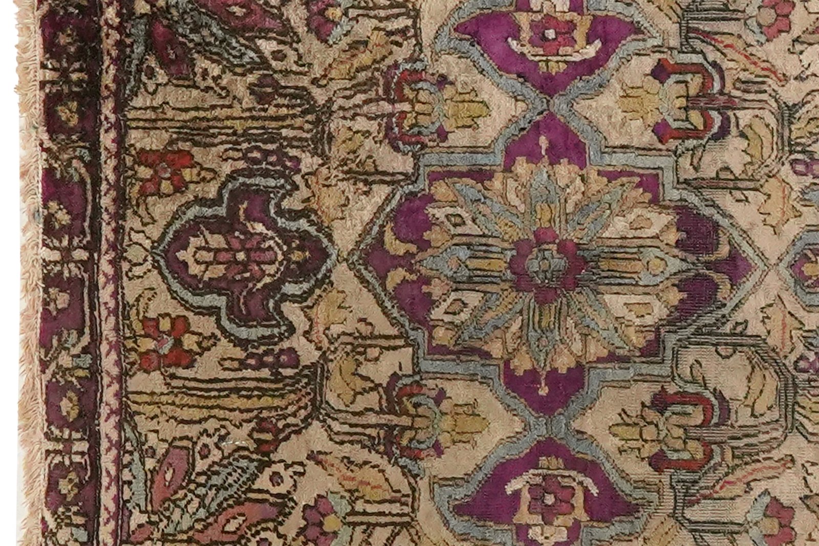 Hereke-Seide — Hand-knotted, 41x51 cm, Beige, 100% Silk | View 3
