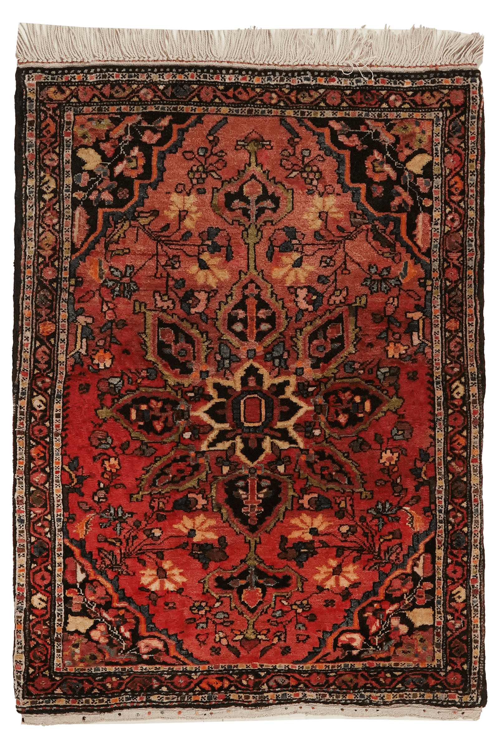 Malayer — Hand-knotted, 54x72 cm, Red, 100% Virgin Wool | Main view