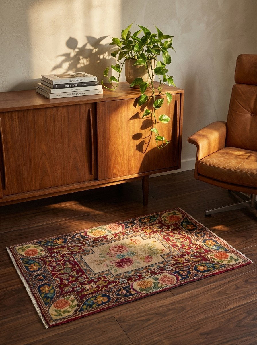Tabriz Antique — Handgefertigt, 82x54 cm, Bunt, 100% Virgin Wool | Back view