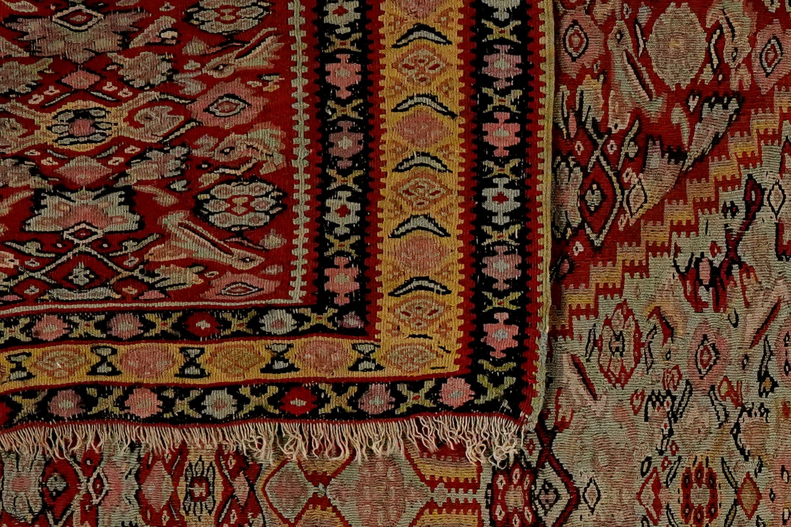 Kelim Senneh — Handgefertigt, 198x138 cm, Beige, 100% Virgin Wool | View 7