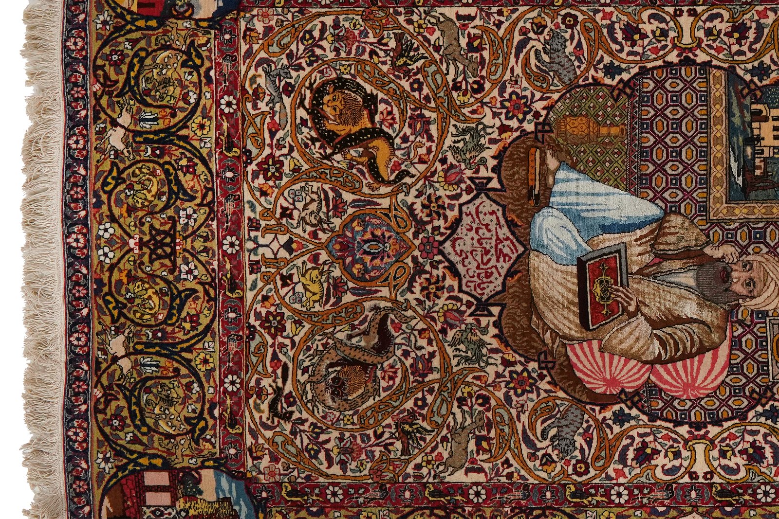 Tabriz Old — Hand-knotted, 130x198 cm, Beige, 90% Schurwolle, 10% Seide | View 3