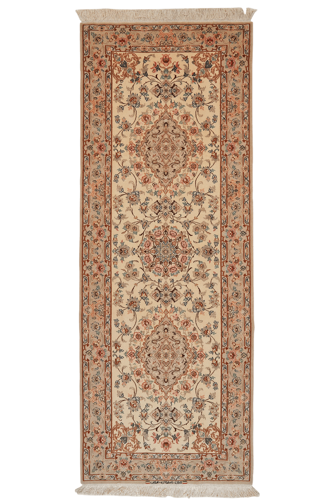 Isfahan — Hand-knotted, 82x222 cm, Beige, 100% Virgin Wool | Main view
