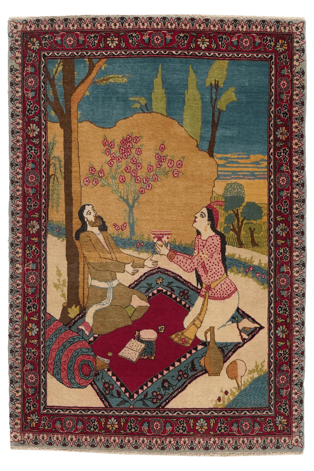 Kashan — Hand-knotted, 60x87 cm, Multicolor, 100% Virgin Wool | Main view