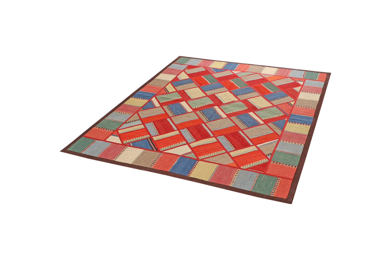 Kelim Tekkeh — Handgefertigt, 180x154 cm, Bunt, 100% Virgin Wool | View 6