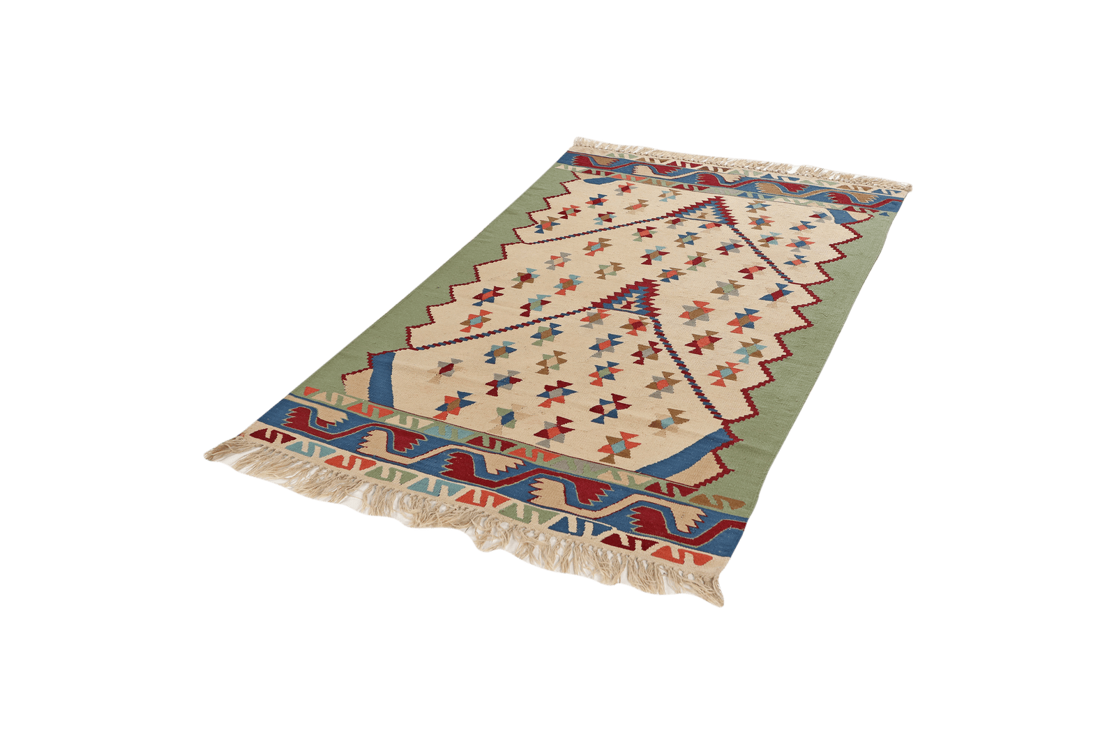 Kelim — Handmade, 111x178 cm, Beige, 100% Virgin Wool | View 5