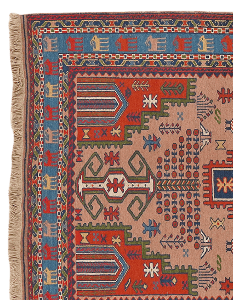 Sumak Shahsavan — Handmade, 125x185 cm, Beige, 100% Virgin Wool | View 3